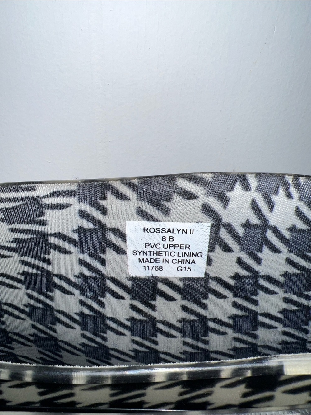Lauren Ralph Lauren Black and White Houndstooth Knee-High Rain Boots Size 8B - Picture 6 of 8